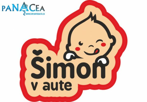Samolepka - Šimon v aute (150x90 mm)