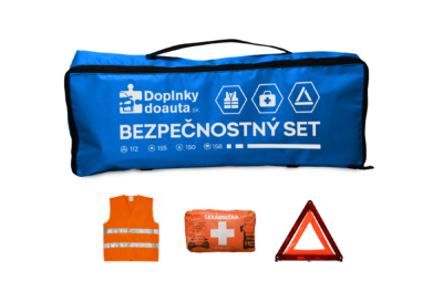 Taška povinnej výbavy  BS  DoplnkyDoAuta modrá (Lek. textil., trojuhol. výstr., vesta refl.) 1S