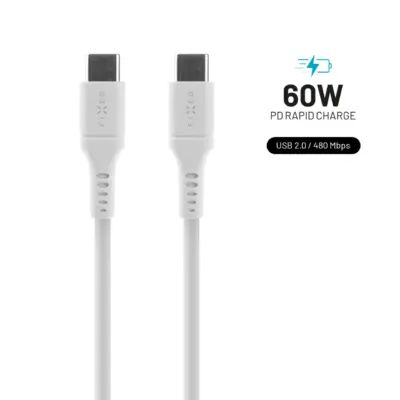 Kábel nabíjací a dátový Liquid silicone FIXED s konektormi USB-C/USB-C a podporou PD, 2m, USB