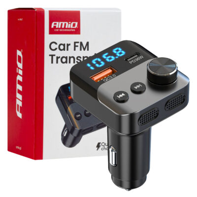 FM transmitter 1×USB-A 1×USB-C 12/24V Amio